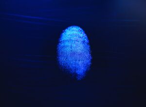 Human finger print as evidence of identity and as a password