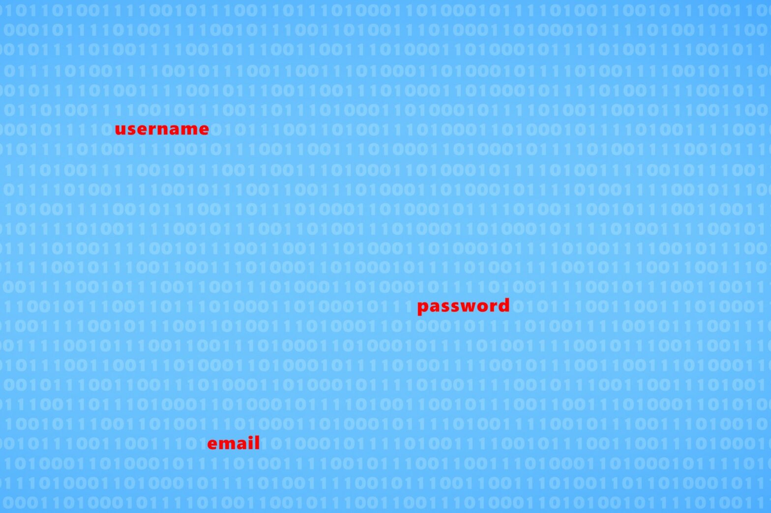 hacked username password and email data security breach as cybercrime concept